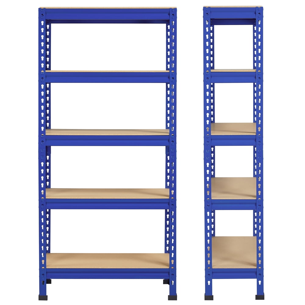 Alden Design 5-Shelf Boltless & Adjustable Steel Storage Shelf Unit, Blue, Holds up to 330 lb per Shelf
