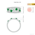 thumbnail image 4 of ANGARA Natural Nature Inspired Round Emerald & Diamond Filigree Ring in 14K White Gold for Women (Size-3mm) | May Birthstone, Birthday, Anniversary, Jewelry Gift for Women | Natural Emerald Ring, 4 of 9