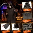 thumbnail image 5 of Halloween Hooded Robe Cloak, Men's Brown Tunic Cosplay Costume, Medieval Themed Jedi Knight Cape for Adults - Size S, 5 of 9