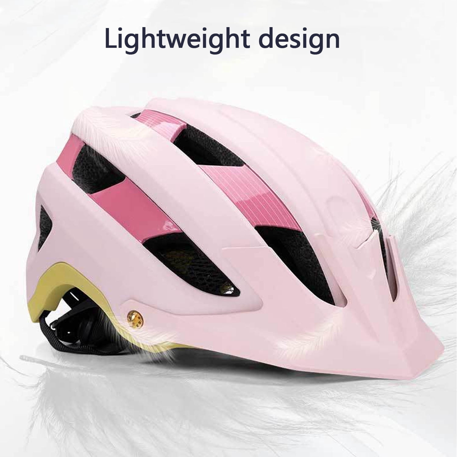 Mirov Adult bicycle helmet, lightweight mountain and road bike helmet with an adjustable dial and a visor, suitable for skateboarding and scooters(L)