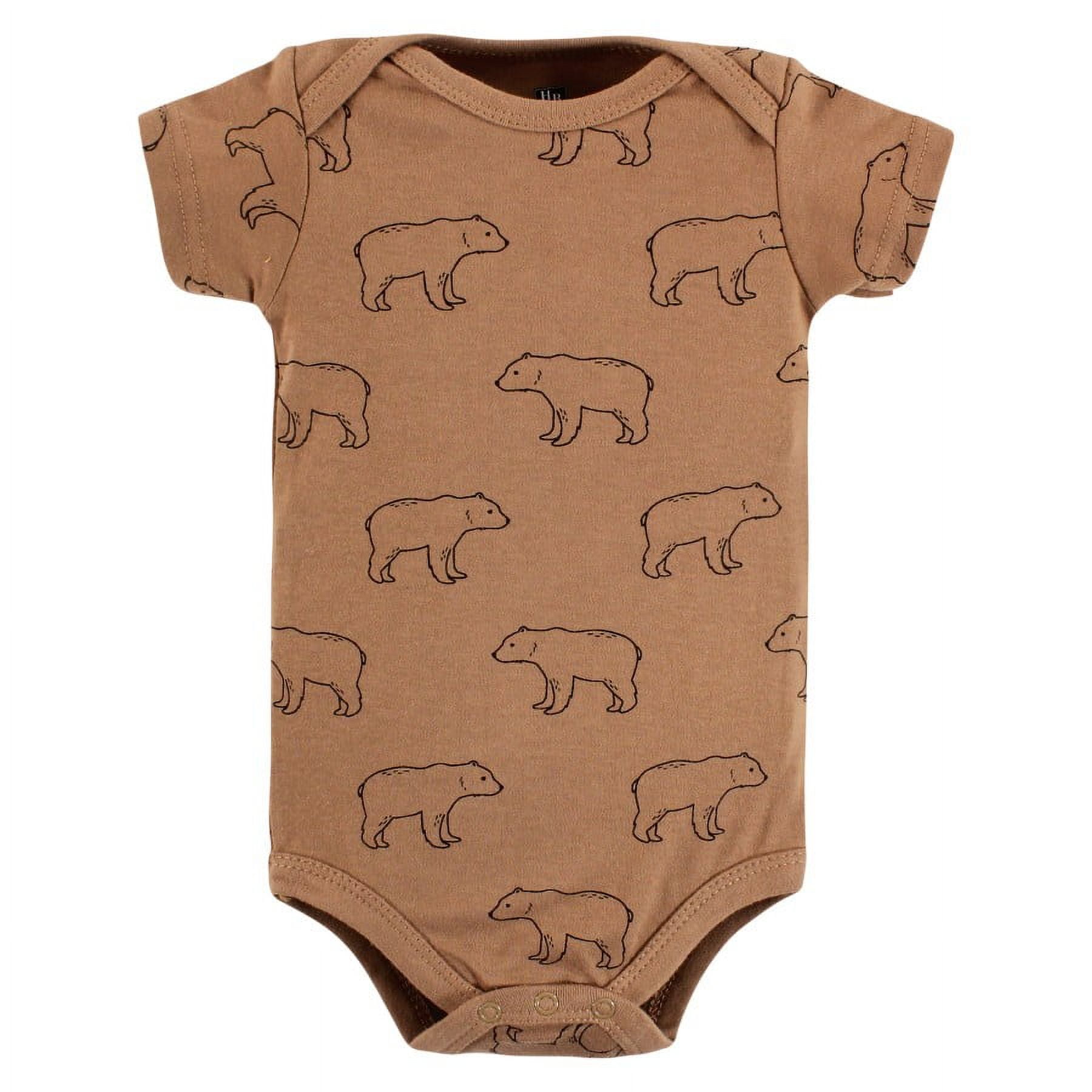 Hudson Baby Cotton Bodysuits, Brown Bear, 0-3 Months