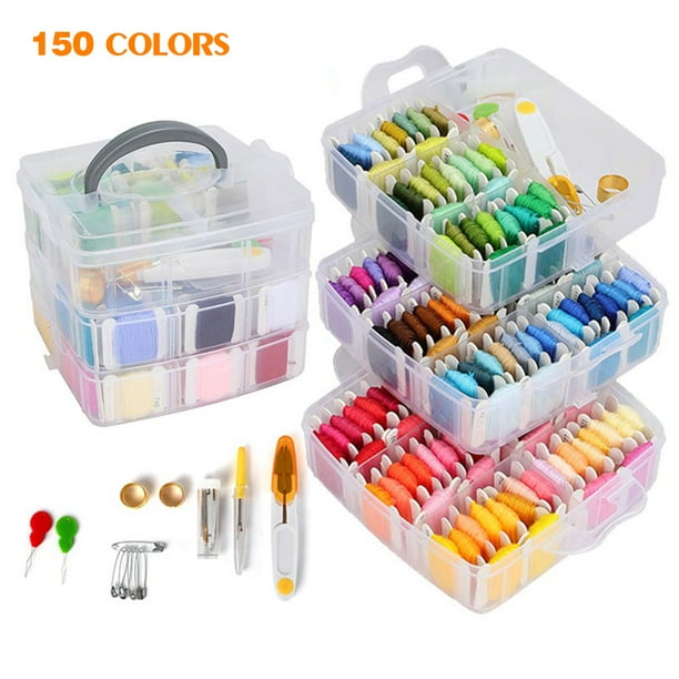 Cross Stitch Threads Set Embroidery Kit With Organizer Storage Box Walmart Com Walmart Com