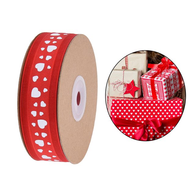 Cinta de Amor en Forma de Corazón de 25 Mm X 20 M, Accesorio de Bricolaje, Ancho de 1 ", Decoración, Cinta de Corazones de Polietileno para Accesorios Macarena Cinta impresa