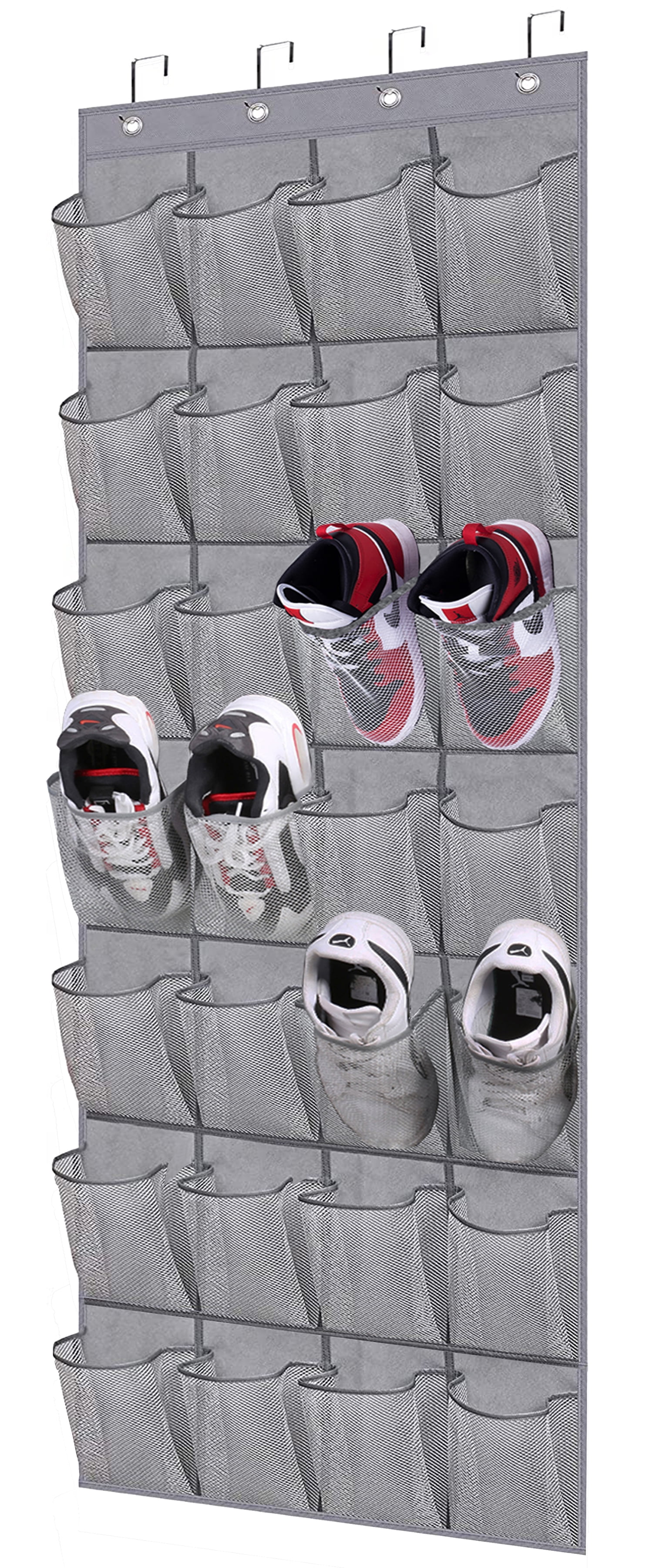 MISSLO 28 Mesh Pockets Shoe Organizer, Large Over the Door Shoe Rack