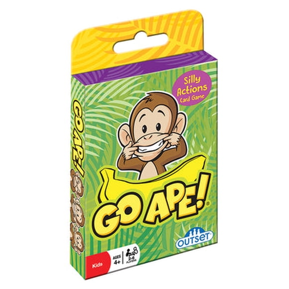 Go Ape! Travel Card Game for Kids - Twist on Go Fish - Act Out Monkey Picture on Card - Ages 4 and Up