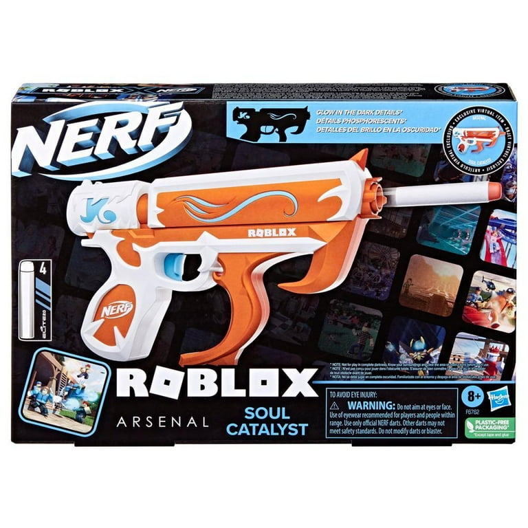 Nerf Roblox Arsenal: Soul Catalyst Blaster, Includes Code to Redeem  Exclusive Virtual Item, 4 Elite Nerf Darts