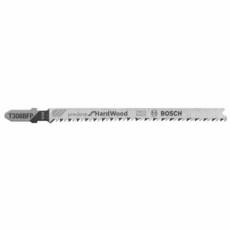 UPC: 0000346451238 | Bosch-T308BFP 5 Pc. 3-1/2 In. 12 TPI Precision for Hardwood Bi-Metal Jig Saw Blades