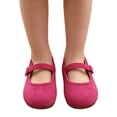 thumbnail image 5 of Girls Faux Suede Mary Jane Flats, Soft Non Slip Princess Shoes Fashion Casual Shoes for Kids Hot Pink 22, 5 of 8