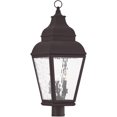 thumbnail image 2 of 10 inch 3 Light Bronze Outdoor Post Lantern Pendant Lighting Fixture with Clear Water Glass Shade backed with Hand Crafted Solid Brass material for patio, front porch, entryway and more, 2 of 8