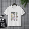 thumbnail image 3 of Girls God Says I Am Letter Graphic T-Shirt, Crew Neck Short Sleeve Casual Top, Soft Breathable Faith Inspirational Printed Tee For Little Teen Girls Daily Wear, 3 of 8