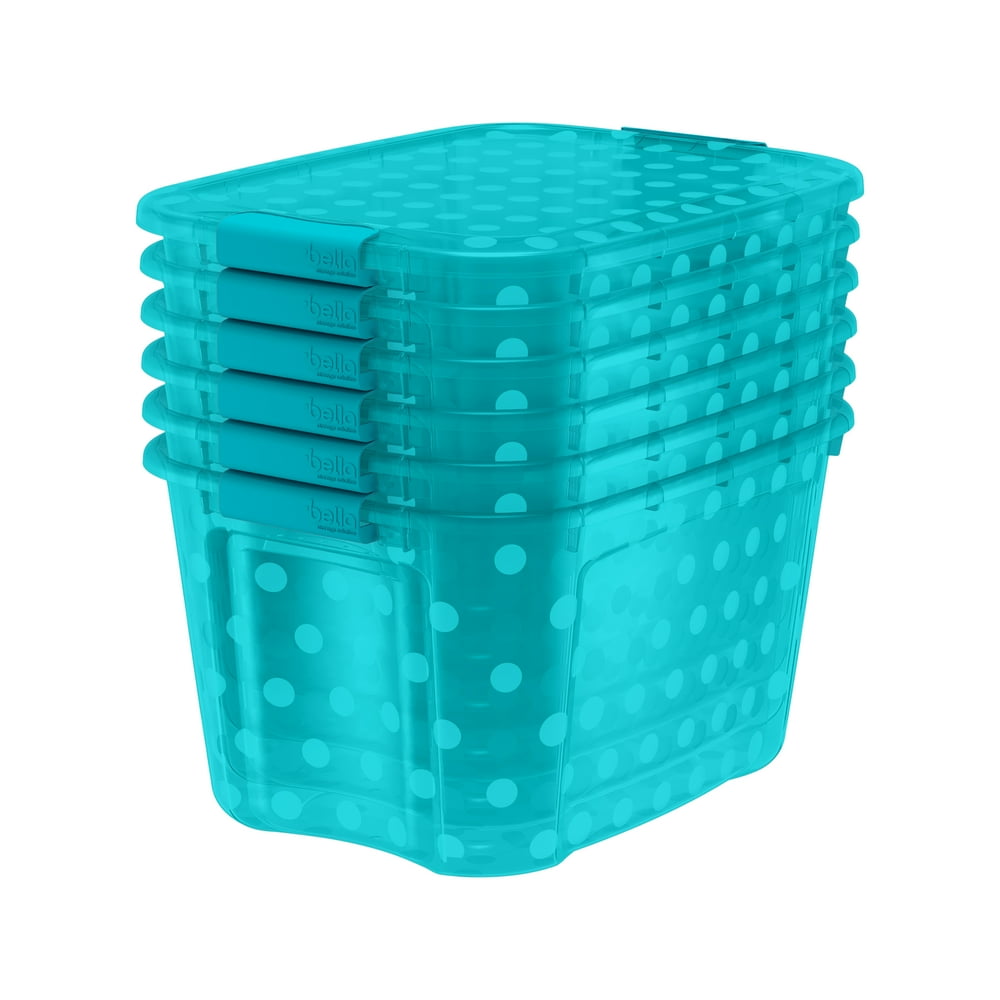 Bella Storage 40 Quart Locking Lid Plastic Storage with Decorative