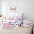 thumbnail image 6 of Feelyou Pink Flower Floral Bedding Comforter Set 7pcs, Kawaii Butterfly Animal Queen Bedding Sets, Teens Kids Girls Women Reversible Queen Sheet Sets, Lightweight Room Decor, 6 of 8