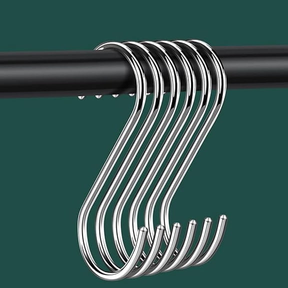 20Pcs S Hooks for Hanging,3.5 inch S Shaped Hooks for Kitchenware Pots Work Shop Utensils Clothes Bags Bathroom Towels Garden Plants - Heavy Duty Wall Hangers Without Nails Self-Adhesiv