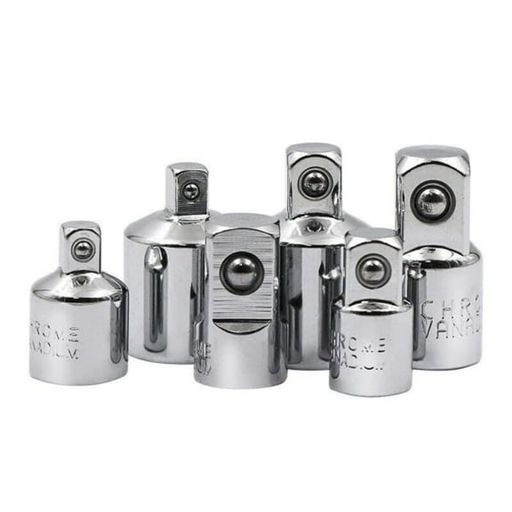 6 Piece Socket Adapter And Reducer Set, 1/4", 3/8", 1/2" Metal Socket Extension, Chrome Vanadium Steel Ratchet For Automotive Maintenance, Construction Chrome Vanadium Steel Socket Adapters Set