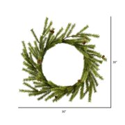 Vickerman 30 Vernon Pine Artificial Christmas Wreath, Unlit