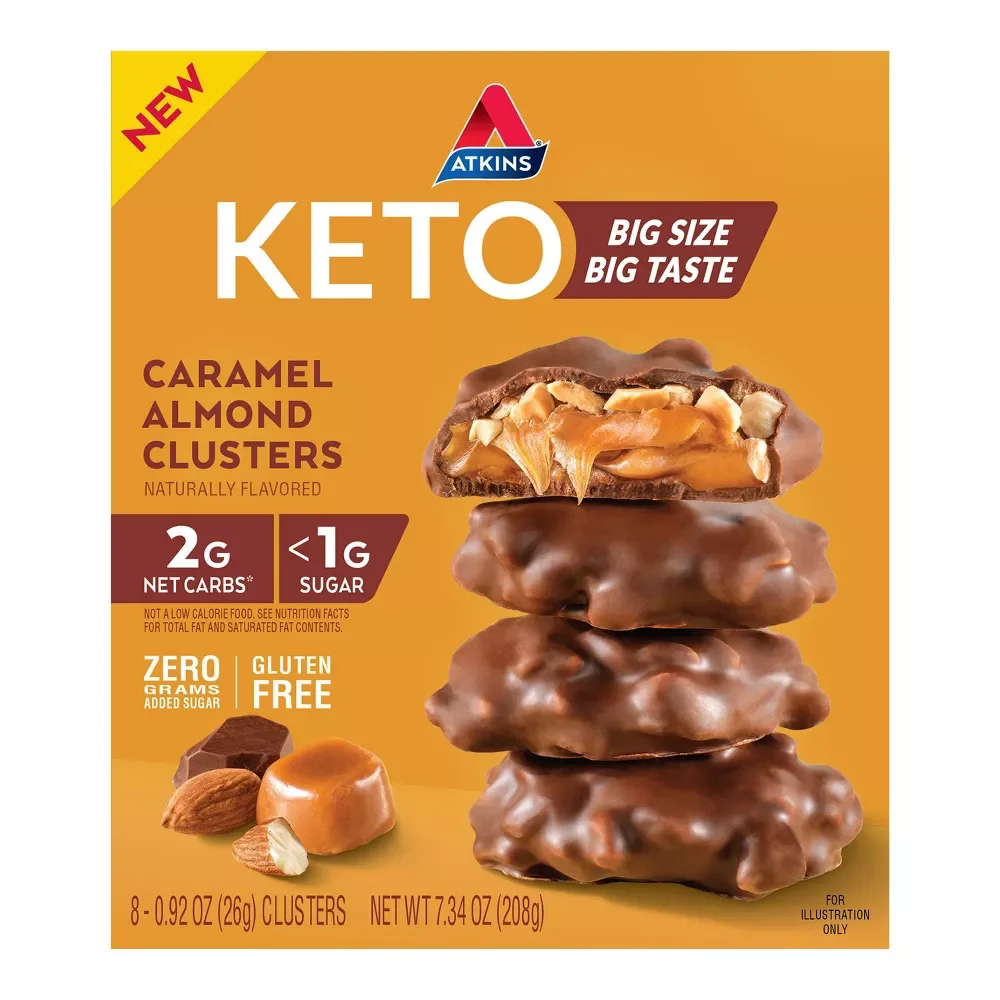Atkins Gluten-Free Keto Caramel Almond Clusters Value Pack - 8ct/7.34oz
