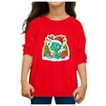 thumbnail image 4 of XEGLSBU Boys Long Sleeve Shirts Size 14-16 Camo Toddler Boys Girls Autumn Long Sleeve Christmas Cartoon Dinosaur Prints T Shirt Tops Red Size 7-8 Years, 4 of 4