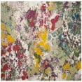 thumbnail image 4 of SAFAVIEH Watercolor Isabella Abstract Colorful Area Rug, Light Green/Rose, 6'7" Square, 4 of 5