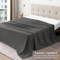 thumbnail image 3 of 600 Thread Count Egyptian Cotton Flat Sheet – 1 Piece, Solid Elephant Grey Full XL Size (81" x 102"), 3 of 5