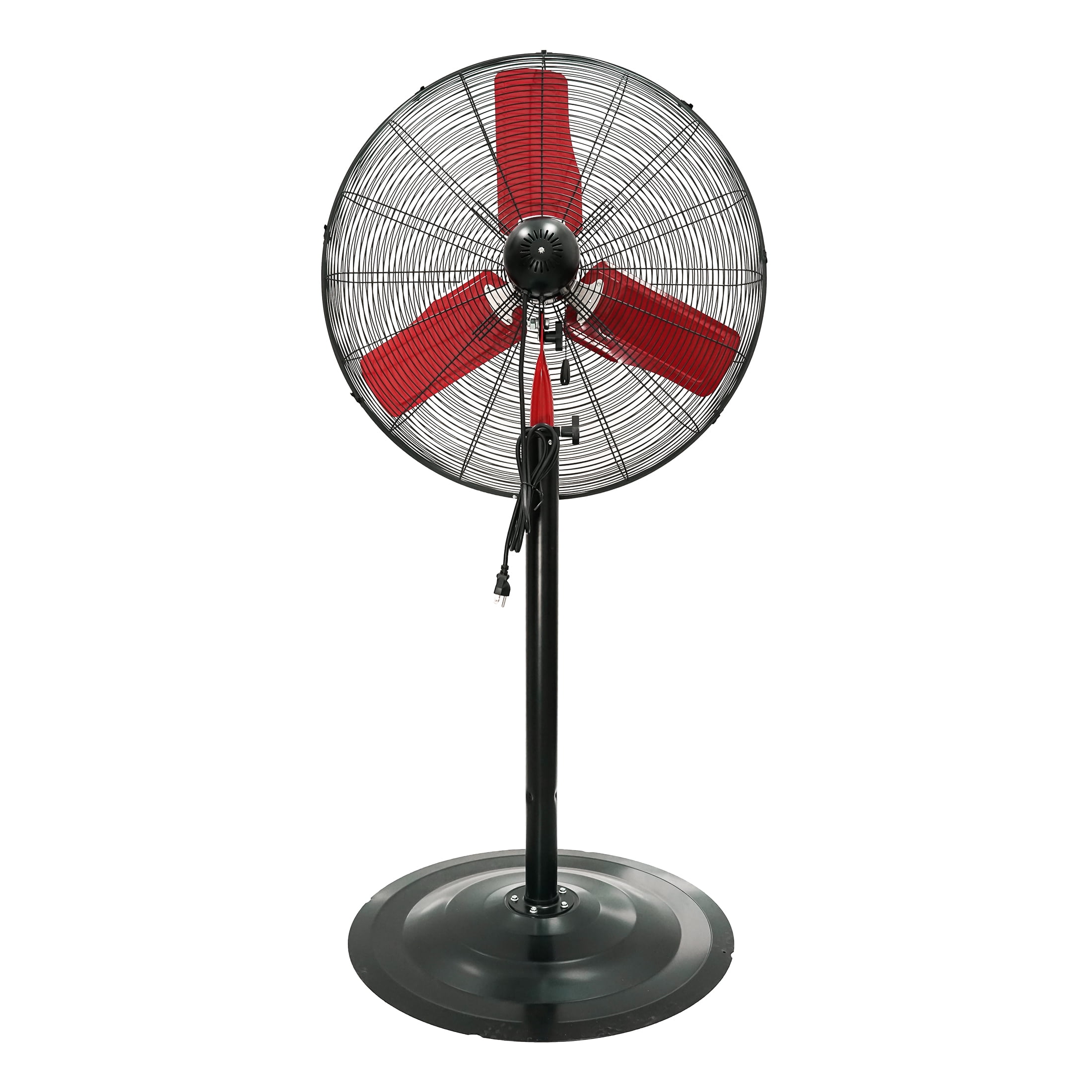 Hyper Tough 30" 3-Speed Commercial & Industrial High Velocity Adjustable Height Red & Black Pedestal Fan