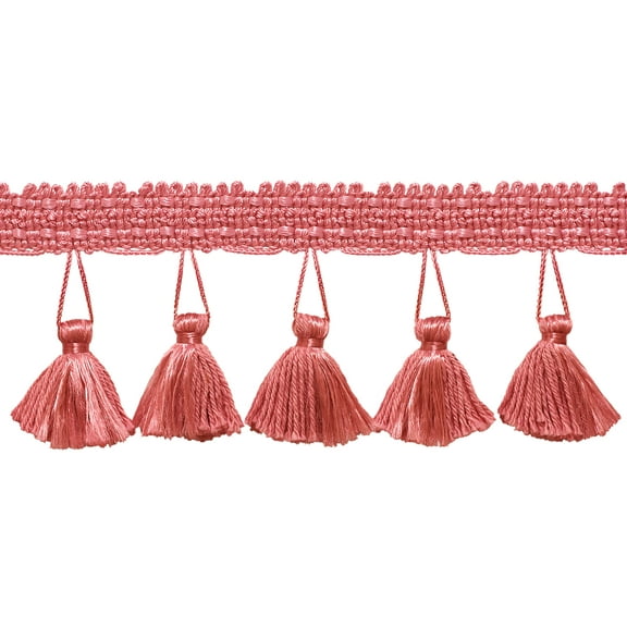 2 1/2" (6cm) Solid Pretty Knitted Gimp Header Tassel Fringe Trim # ETF,, Dusty Rose Pink #K13 (Light Rose Pink) 10 Yards (30 ft/9.5m)