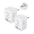 thumbnail image 1 of 2 Pack European Travel Plug Adapter, LENCENT International Type-C Foldable Power Plug with 4 Outlets, USB C Charger Adaptor, Canada/US to M, 1 of 7
