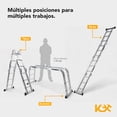 thumbnail image 3 of Escalera Multiposiciones De Aluminio 3.5 Metros 12 Peldaños Kingsman KMEM35, 3 of 9