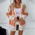 thumbnail image 5 of Jalioing Fall Sweater Cardigan Womens Casual Open Front Sweaters Coat Color Block Long Sleeve Knit Outwear, 5 of 6