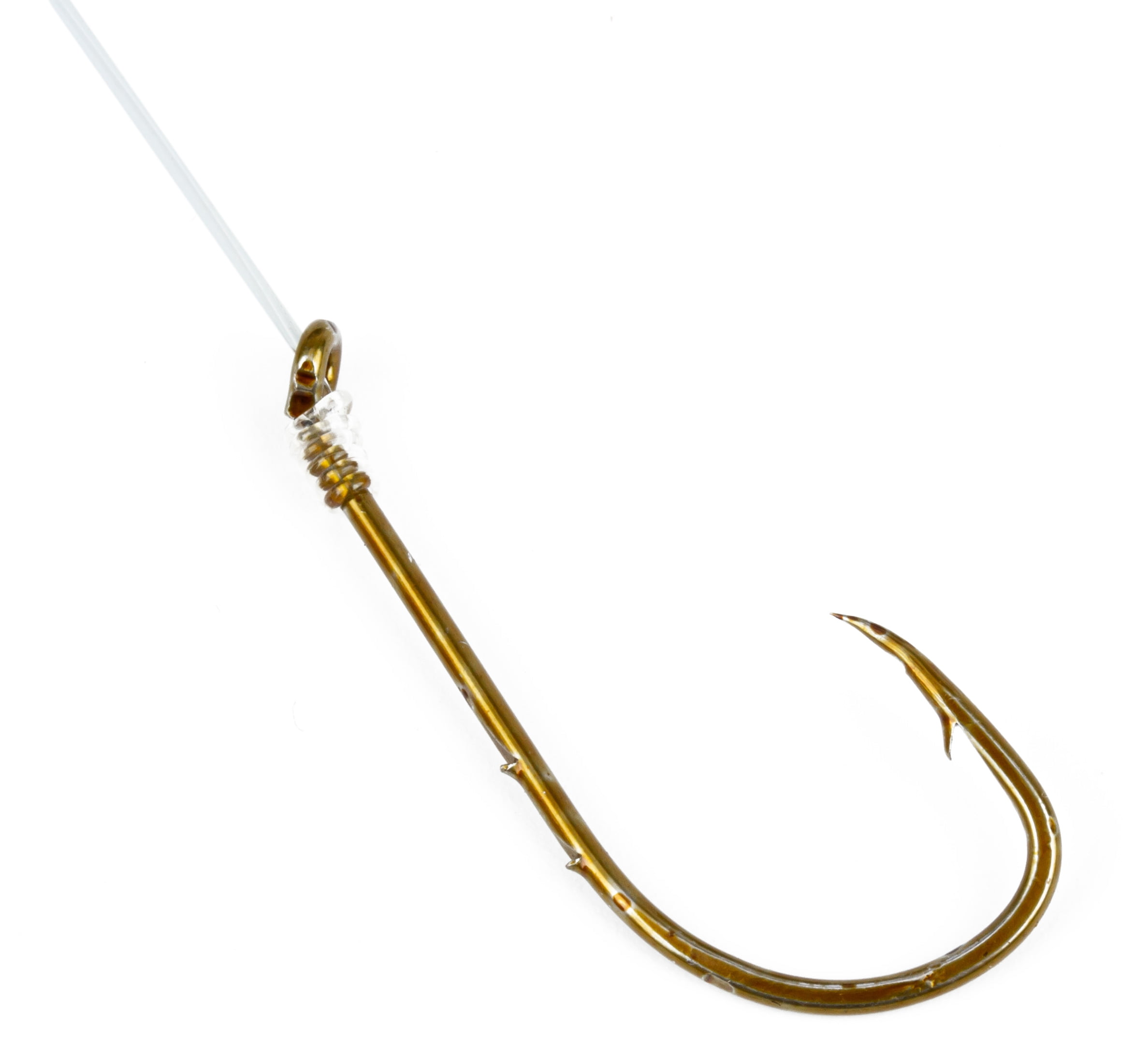 (6 pack) Ozark Trail Size 1 Baitholder Snelled Fishing Hooks, Gold, Pre-Tied Leader, Freshwater Fishing, 8-Pack