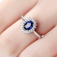thumbnail image 6 of HeartsAndYou 2.2ct Natural Sapphire Diamond Cluster Flower Solitaire Ring 14k REAL White Gold, 6 of 9