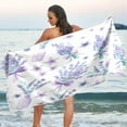 thumbnail image 6 of Coolnut Lavender Diveblues Beach Towel Microfiber - Oversized Travel Towels - Lightweight Compact Beach Accessories - for Swimming, Camping, Holiday - Super Absorbent, Quick Dry Washcloth Gift, 6 of 7