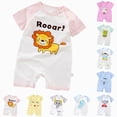 thumbnail image 4 of KPOPLK Baby Boy Rompers Clothes Short Sleeve Cotton Toddler Rompers Graphic Print Baby Clothes One-Piece Outfit(0-6 Months,Green), 4 of 4