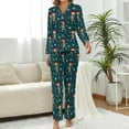 thumbnail image 2 of Top-kevin Red Bows Holly Pine Women's Long-Sleeve Shirt And Full-Length Bottom Pajama Set, 2 of 12
