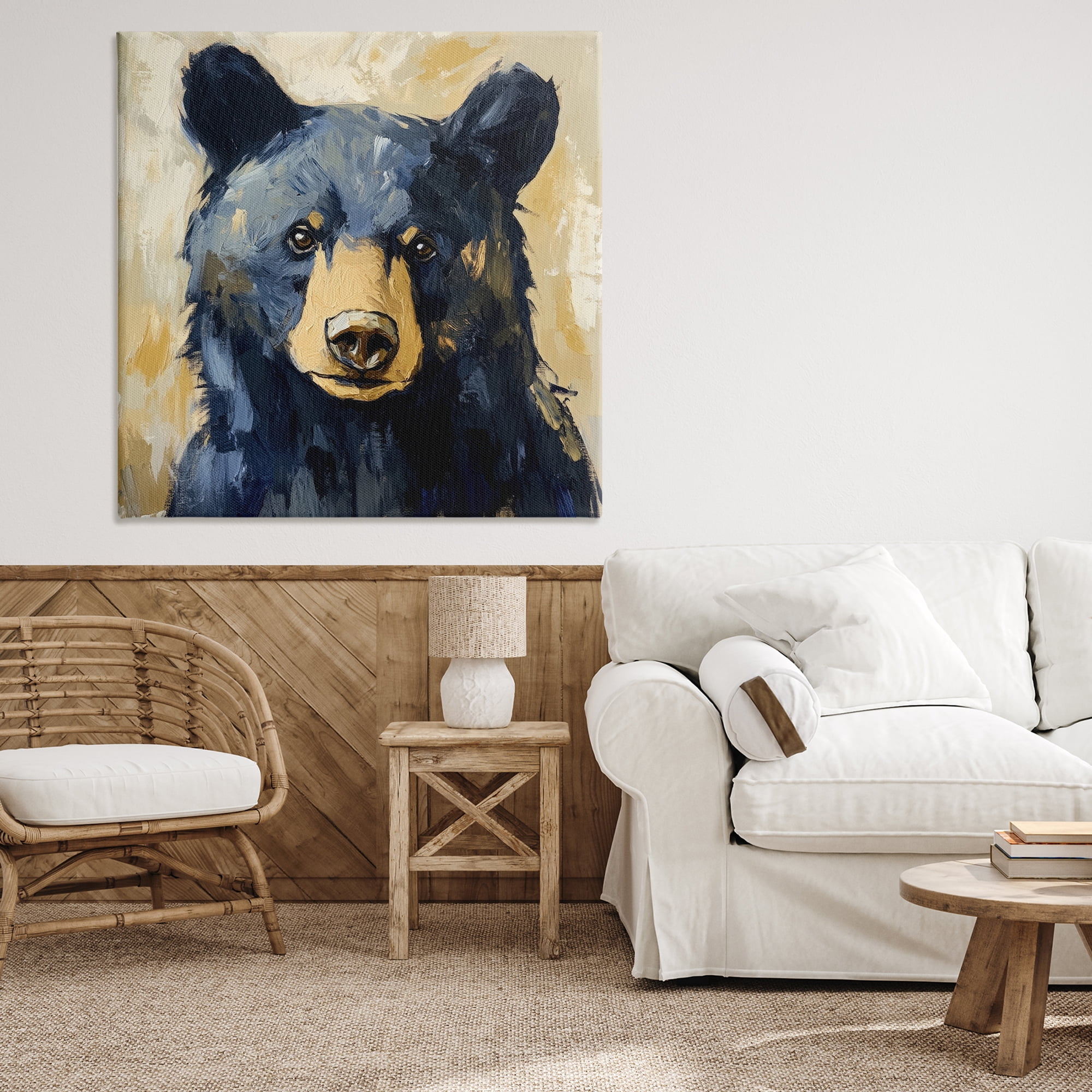 Stupell Industries Big Bear with Brushstrokes Canvas Wall Art, design by Petal Prints Design