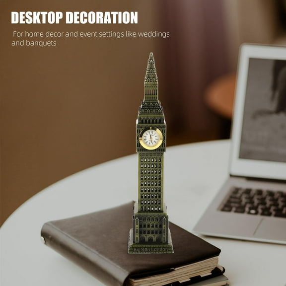 Worgeous Big Ben Replica Statue for Home Decor Made of Alloy in Coffee Color 7 5 Inch Tall
