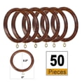 thumbnail image 3 of Brainmart Wooden Curtain Rings Set of 50 with Screw Eye Glass Finish 'Brown', 3 of 8