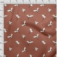 thumbnail image 4 of oneOone Cotton Flex Rust Brown Fabric Bird Craft Projects Decor Fabric Printed By The Yard 40 Inch Wide, 4 of 4