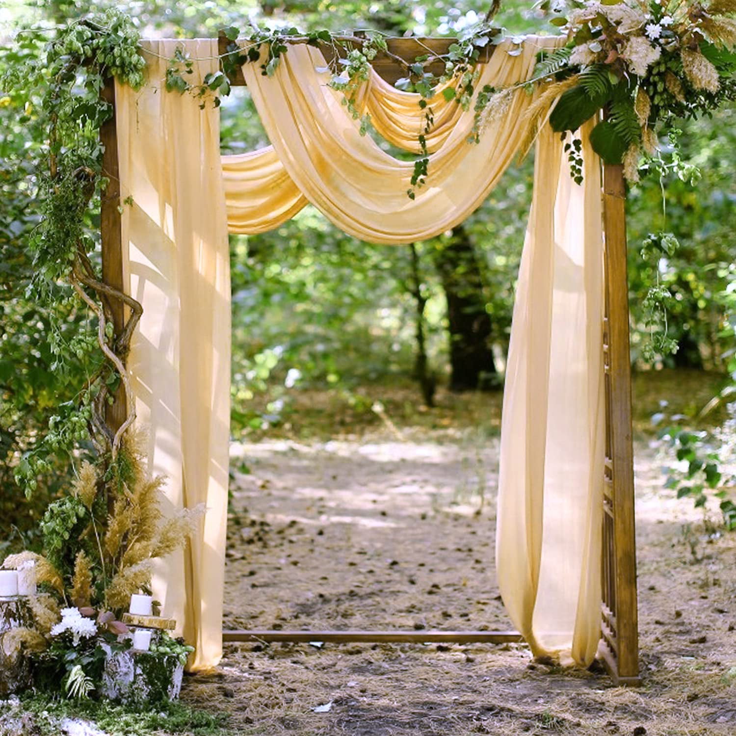 Wedding Arch Draping Fabric,2 Panels Terracotta Tulle Ceiling Backdrop  Curtain for Wedding Bridal Ceremony Party Celebration Backdrop Decoration  19Ft length x 28 width Drapes(2 Panels) Terracotta