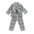 thumbnail image 2 of Qiylii 3Pcs Girls Plaid Clothes Set,Lapel Neck Jacket+Sling Vest+Long Pants, 2 of 5