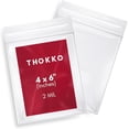thumbnail image 1 of Clear Reclosable Bags, Single Track Zipper 2 Mil Thickness Zip Plastic Poly Bags (100) (4x6), 1 of 2