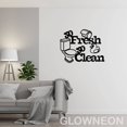 thumbnail image 2 of Glowneon So Fresh So Clean Metal Sign Bathroom Decor, Toilet Wall Art, 2 of 5