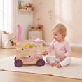 thumbnail image 2 of OLAKIDS Wooden Baby Walker, Activity Center Push Walking Toy with Wheels, Montessori Rattan Doll Stroller for Babies Boys Girls 12-36 Months, 2 of 10