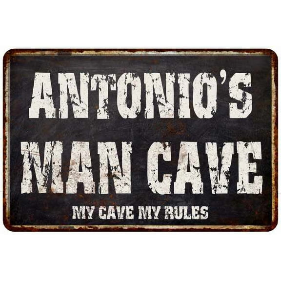 ANTONIO'S Man Cave Black Grunge Sign Home Decor Gift Cave Funny 108120004370