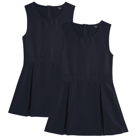 Beverly Hills Polo Club Sleeveless Pleated Jumper Dress and School Uniform for Girls 2 Pack