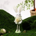 thumbnail image 2 of Fasiaou Large Flower Bunny Figurine Easter Ornament for Home Desktop and Shelf Decoration Displays,White, 2 of 7