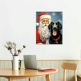 thumbnail image 2 of PIKWEEK  Christmas Holiday Santa and Black Lab Labrador Dog Poster Canvas Wall Art Print Room Wall Decor Bedroom Aesthetic Living Room Decor Christmas Gift  16x20 in, 2 of 4