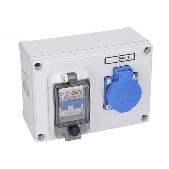 Power Socket, Outlet Box Waterproof With 230V 40A 1P+N RCD For Indoor Outdoor Places