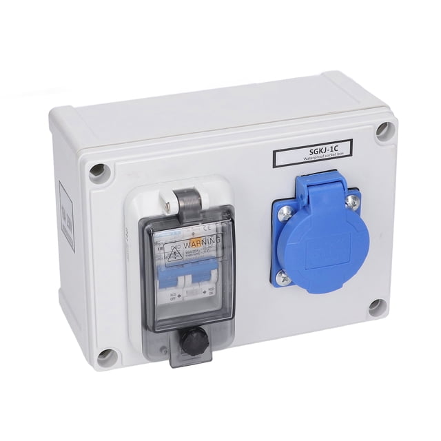 Power Socket, Outlet Box Waterproof With 230V 40A 1P+N RCD For Indoor Outdoor Places
