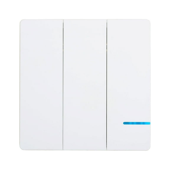 GREENCYCLE 3-Gang White Wireless Light Switch Outdoor 1600ft Indoor 130ft Remote Control New Design fit Our 110V&WIFI Receiver