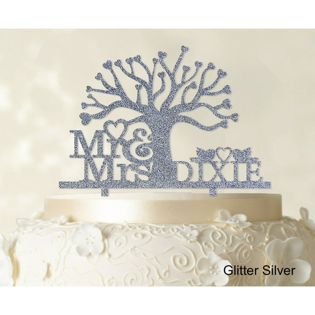 Mr and Mrs Wedding Cake Topper Cake Decorations Custom Cake Topper Couple Name Color Option Available 7 Inches Wide